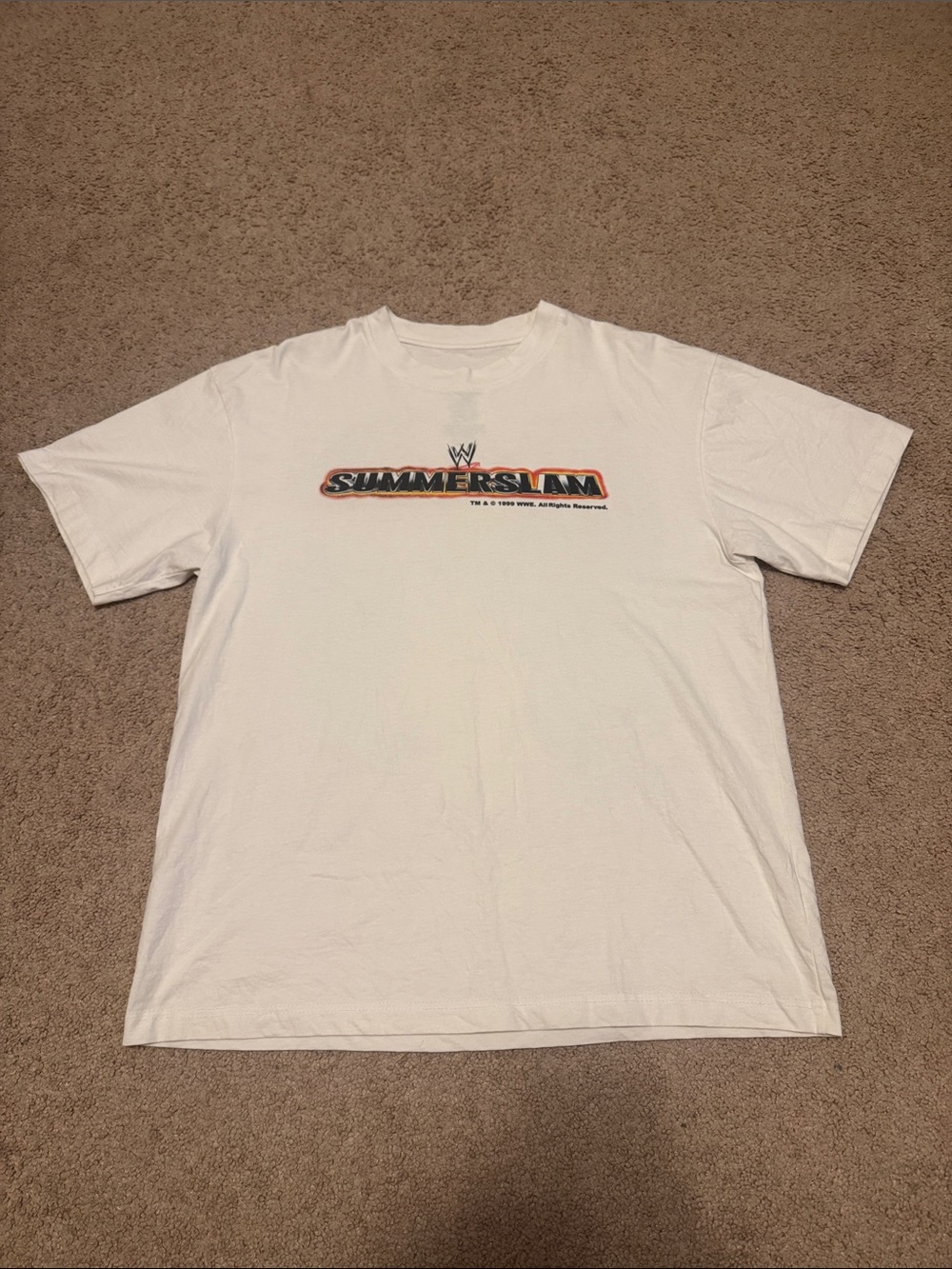 Men’s WWE Oversized Boxy Vintage Style SummerSlam 1999 Stone Cold Bighead Tee